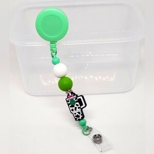 B2G1F Cow Print Tumbler Retractable Badge Reel, New